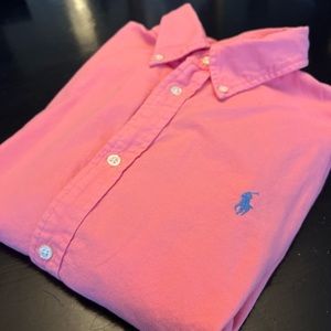 Ralph Lauren relaxed fit pink polo oxford polo button down